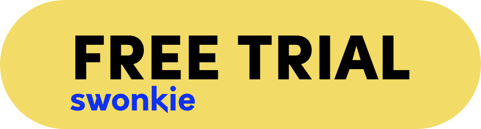 Image of a button saying "free trial swonkie" 